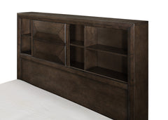 Chesky Espresso Eastern King Platform Bed with FB Storage & Bookcase HB - Ornate Home