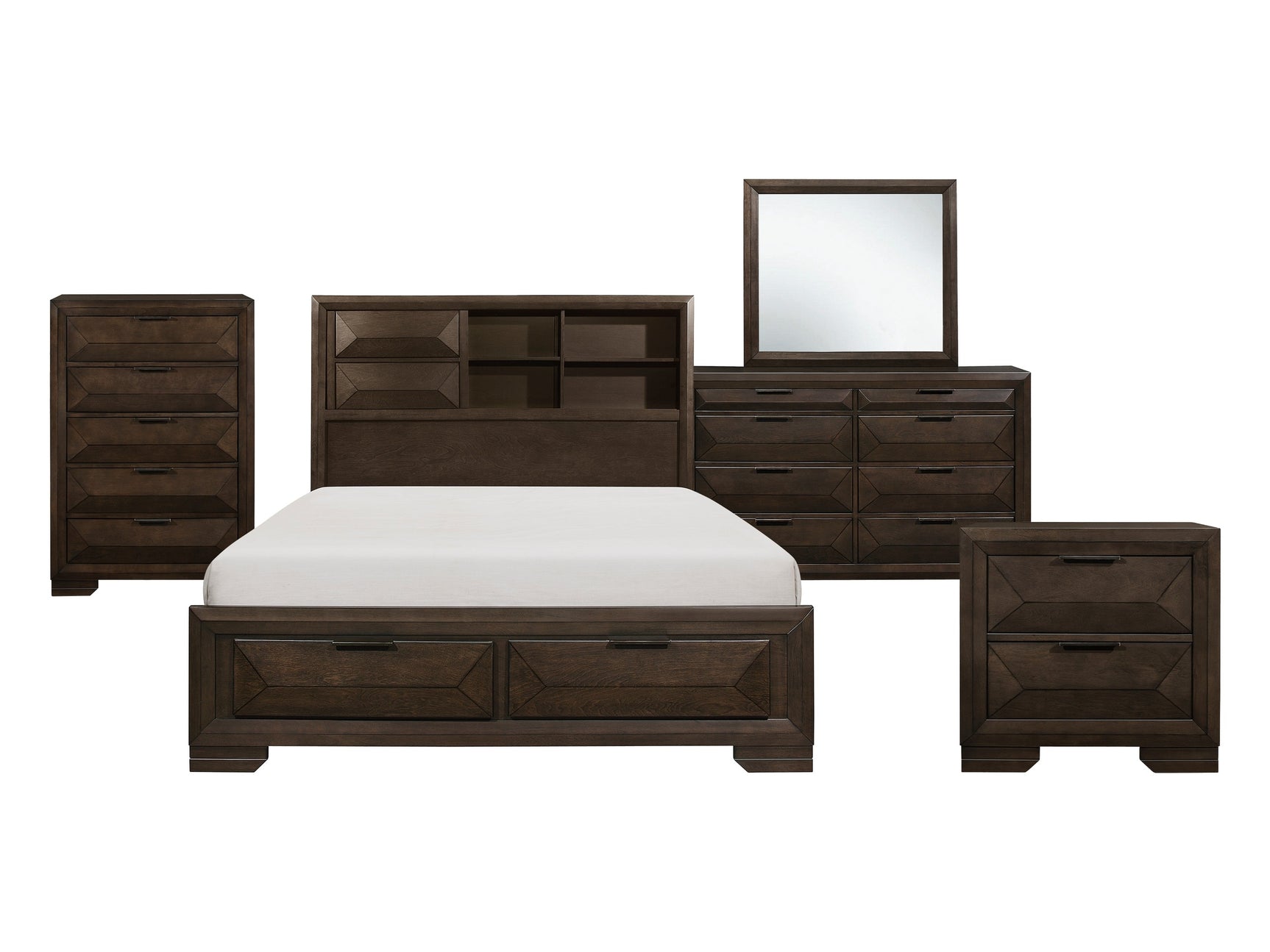 Chesky Warm Espresso 5-Piece Queen Bedroom Set - Ornate Home