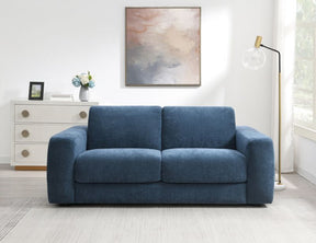 Chesney Dark Blue Sofa w/ Queen-Size Sleeper - Ornate Home