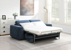 Chesney Dark Blue Sofa w/ Queen-Size Sleeper - Ornate Home