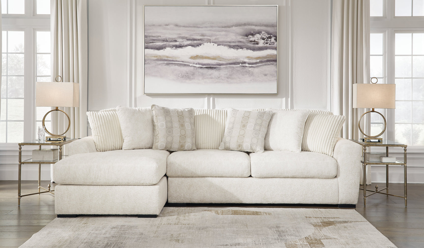 Chessington Ivory 2-Piece Sectional with Chaise (Online Special Price) - Ornate Home