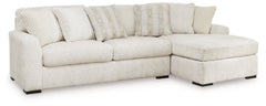 Chessington Ivory 2pc Sectional with Chaise - Ornate Home