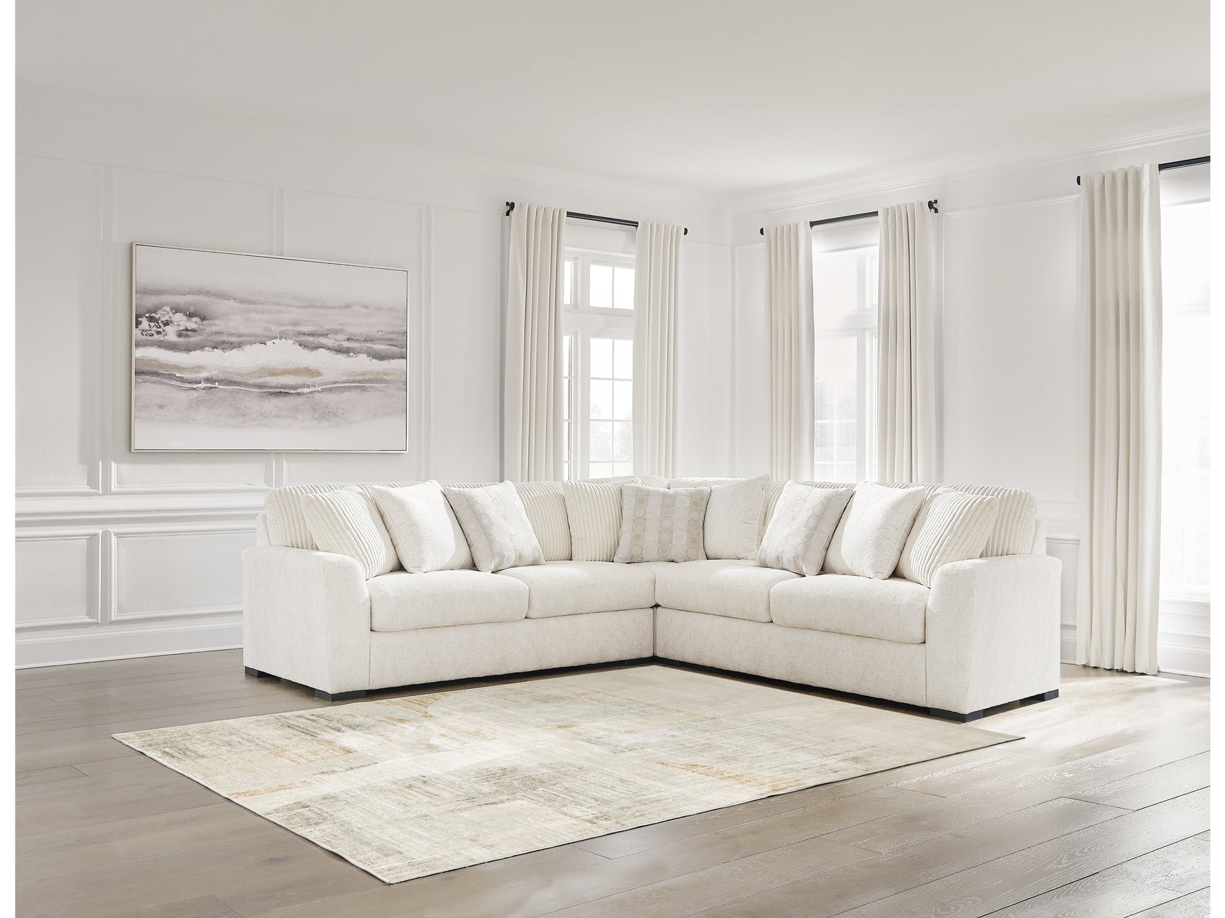 Chessington Ivory 3-Piece Sectional - Ornate Home