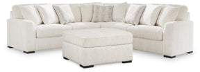 Chessington Ivory 3-Piece Sectional and Ottoman - Ornate Home