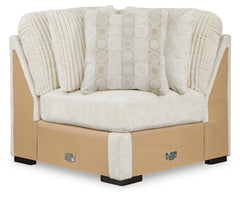 Chessington Ivory 3-Piece Sectional and Ottoman - Ornate Home