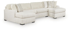 Chessington Ivory 3-Piece Sectional with Double Chaise - Ornate Home