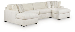 Chessington Ivory 3-Piece Sectional with Double Chaise (Online Special Price) - Ornate Home