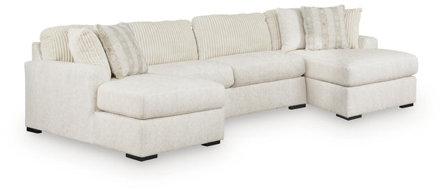 Chessington Ivory 3-Piece Sectional with Double Chaise (Online Special Price) - Ornate Home