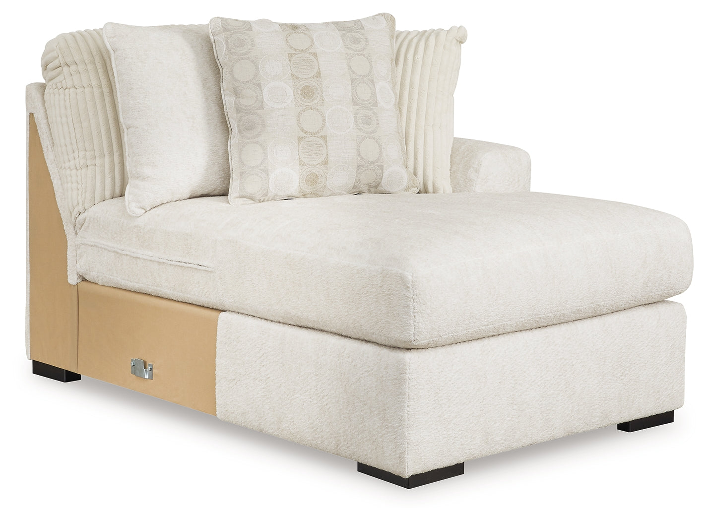 Chessington Ivory 4-Piece Sectional and Oversized Accent Ottoman - Ornate Home