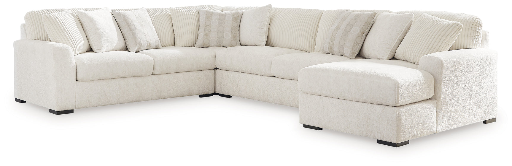 Chessington Ivory 4pc Sectional with Chaise - Ornate Home