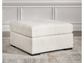 Chessington Ivory Oversized Accent Ottoman (Online Special Price) - Ornate Home