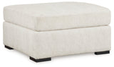 Chessington Ivory Oversized Accent Ottoman (Online Special Price) - Ornate Home
