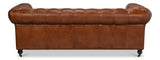 Chesterfield Brown Castered Sofa - Ornate Home