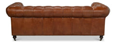 Chesterfield Brown Castered Sofa - Ornate Home