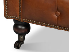 Chesterfield Brown Castered Sofa - Ornate Home