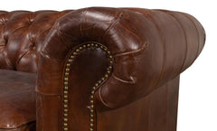 Chesterfield Brown Castered Sofa - Ornate Home