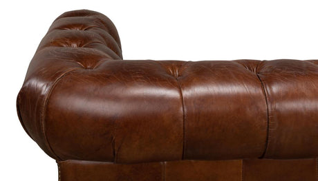 Chesterfield Brown Castered Sofa - Ornate Home