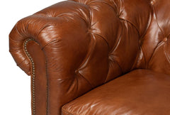 Chesterfield Brown Castered Sofa - Ornate Home