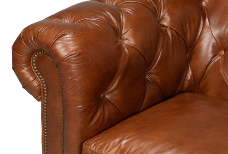Chesterfield Brown Castered Sofa - Ornate Home