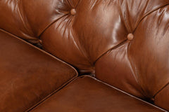 Chesterfield Brown Castered Sofa - Ornate Home