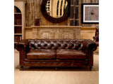 Chesterfield Brown Castered Sofa - Ornate Home