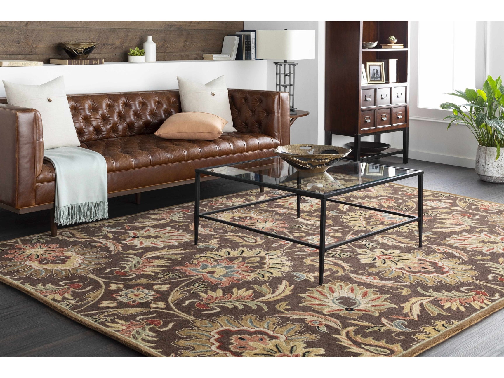 Chesterton 1028 Hand Tufted Brown Wool Rug - Ornate Home