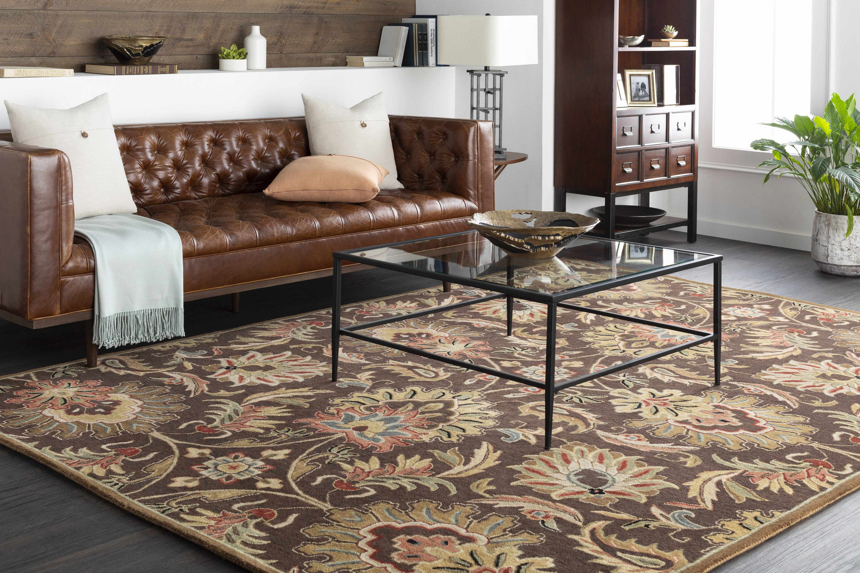 Chesterton 1028 Hand Tufted Brown Wool Rug - Ornate Home