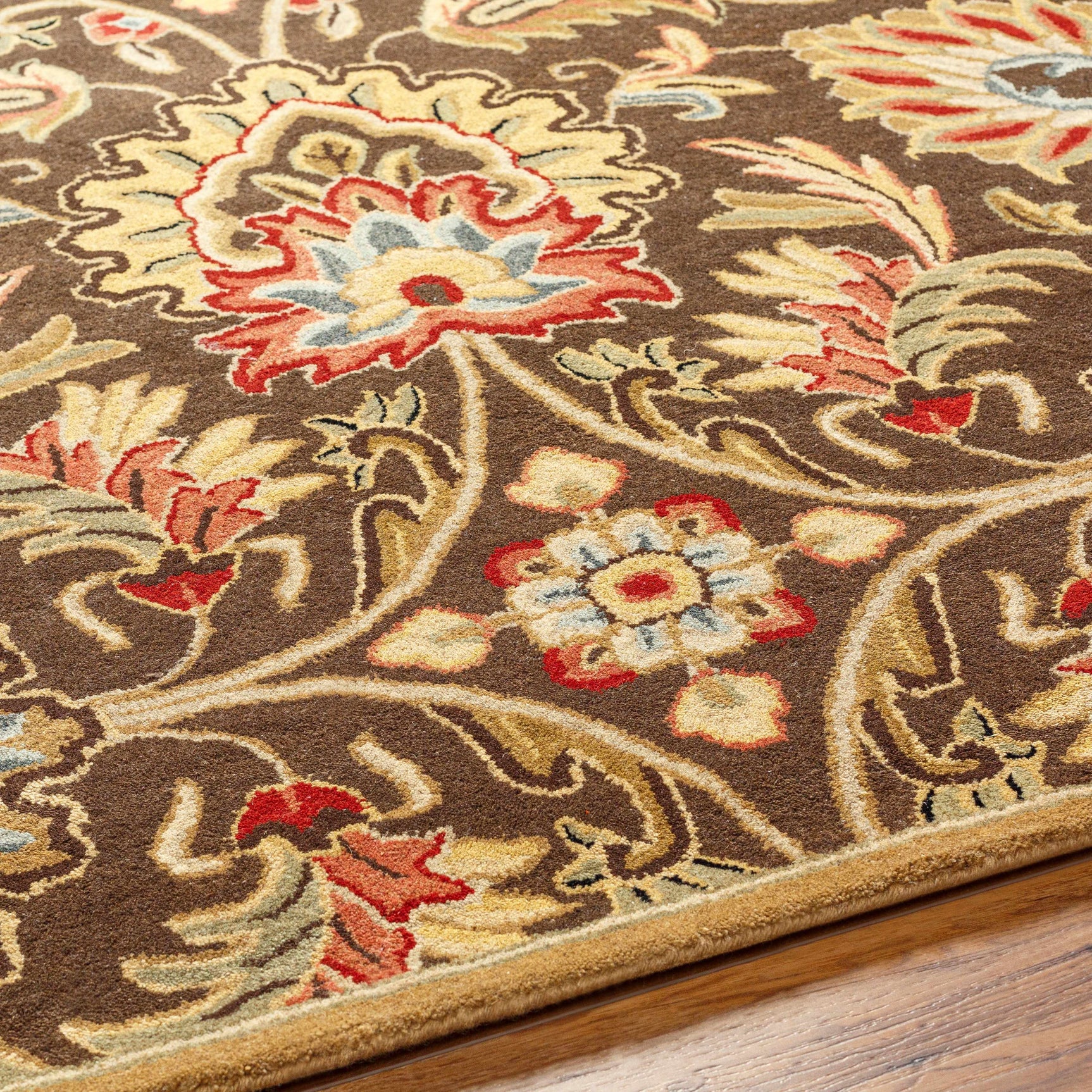 Chesterton 1028 Hand Tufted Brown Wool Rug - Ornate Home