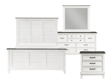 Chesterton Dark Brown / Antique White 4-piece Queen Bedroom Set - Ornate Home