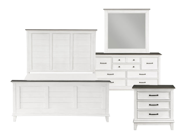 Chesterton Dark Brown / Antique White 4-piece Queen Bedroom Set - Ornate Home