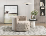 Cheswold Beige Velvet Swivel Chair - Ornate Home