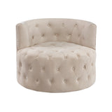 Cheswold Beige Velvet Swivel Chair - Ornate Home