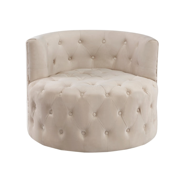 Cheswold Beige Velvet Swivel Chair - Ornate Home