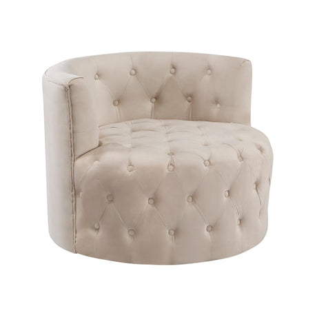 Cheswold Beige Velvet Swivel Chair - Ornate Home