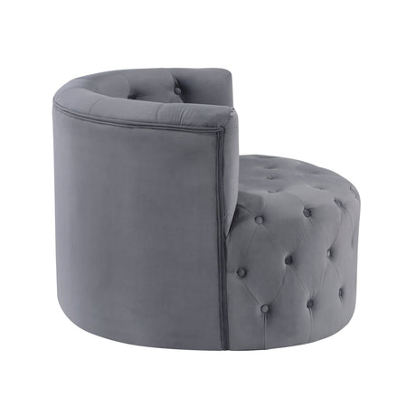 Cheswold Gray Velvet Swivel Chair - Ornate Home