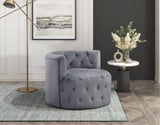 Cheswold Gray Velvet Swivel Chair - Ornate Home