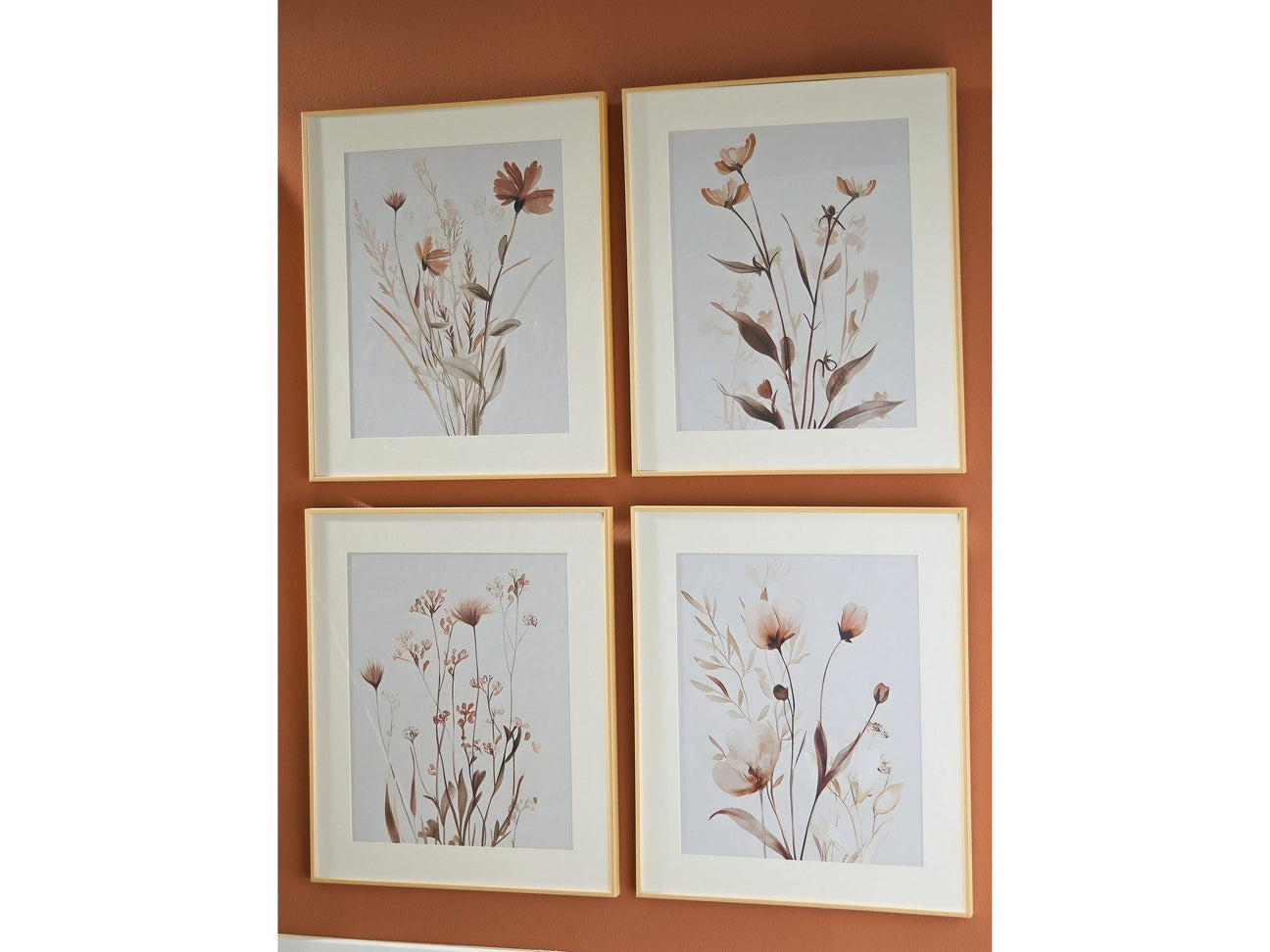 Chettings Beige/Gray/Blush Wall Art Set (Set of 4) (Online Special Price) - Ornate Home