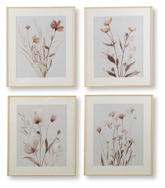 Chettings Beige/Gray/Blush Wall Art Set (Set of 4) - Ornate Home