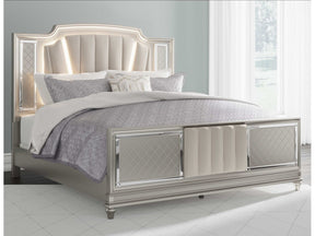 Chevanna Platinum Cal. King Upholstered Panel Bed (Online Special Price) - Ornate Home