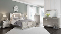 Chevanna Platinum King Upholstered Panel Bed - Ornate Home