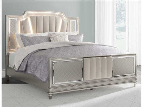 Chevanna Platinum King Upholstered Panel Bed - Ornate Home