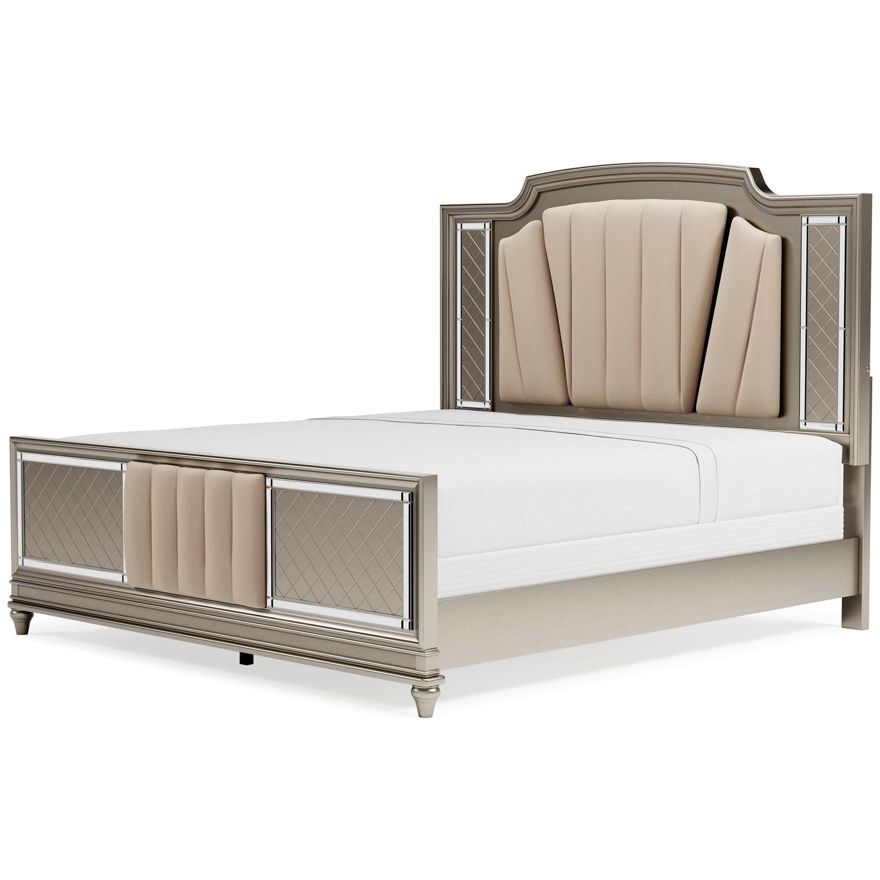Chevanna Platinum King Upholstered Panel Bed - Ornate Home