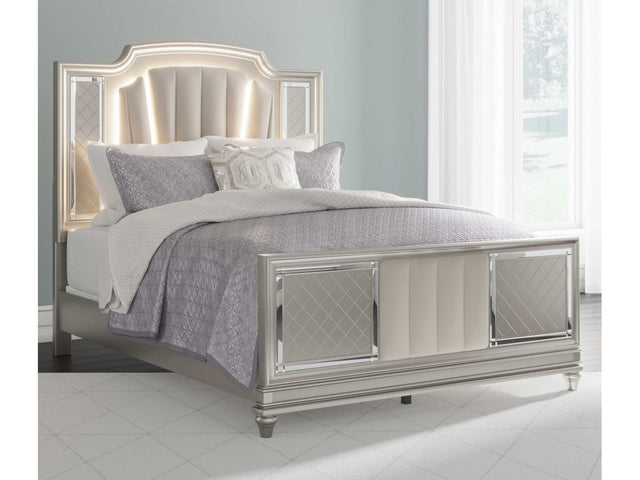 Chevanna Platinum Queen Upholstered Panel Bed (Online Special Price) - Ornate Home