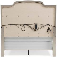 Chevanna Platinum Queen Upholstered Panel Bed - Ornate Home