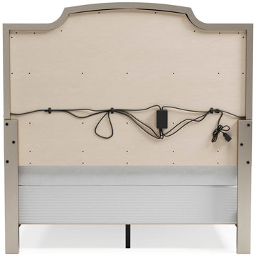 Chevanna Platinum Queen Upholstered Panel Bed - Ornate Home