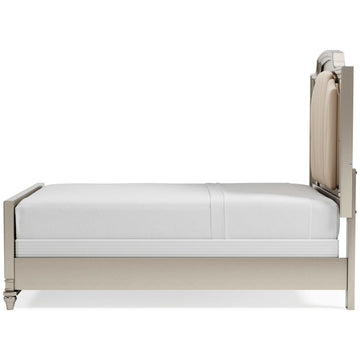 Chevanna Platinum Queen Upholstered Panel Bed - Ornate Home