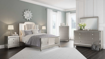Chevanna Platinum Queen Upholstered Panel Bed - Ornate Home