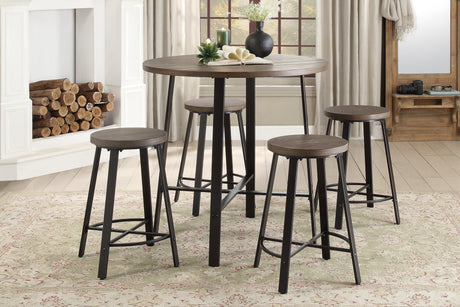 Chevre Brown/Gray Counter Stool (Set of 2) - Ornate Home