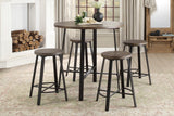Chevre Brown/Gray Round Counter Height Table - Ornate Home
