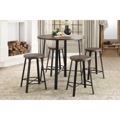 Chevre Brown/Gray Round Counter Height Table - Ornate Home